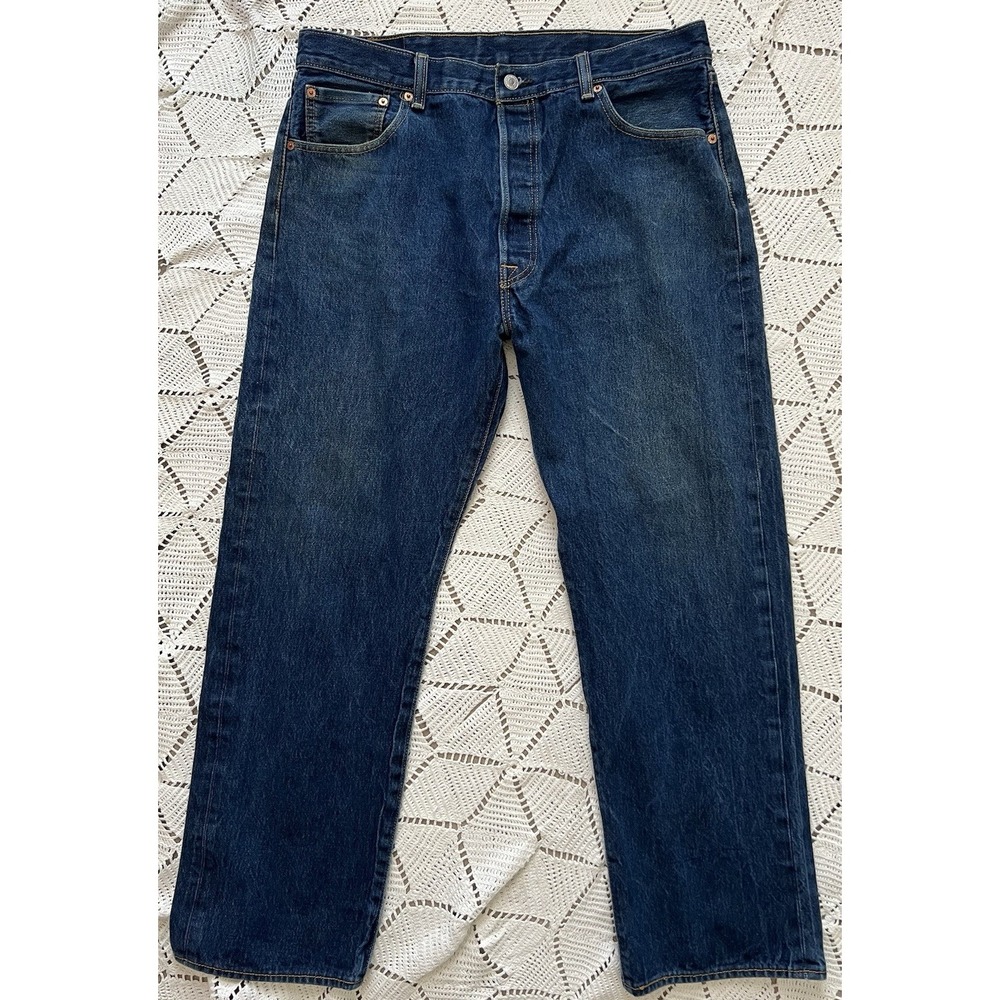 Levi's 501 Original Fit Jeans W38 L29 100% Cotton Denim Classic Blue *see Photos